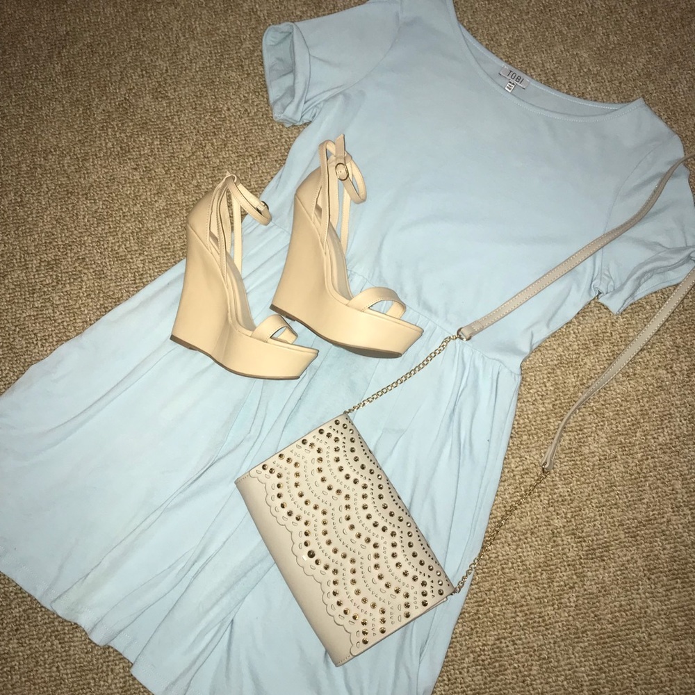 Tobi blue tee shirt material dress NWOT